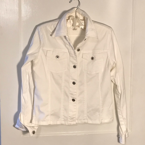 Jackets & Blazers - Women's Crisp White Cotton Denim look Jacket